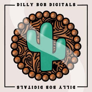 Copper Cactus Concho PNG: Western Sublimation Design (Digital Download)