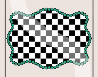 Turquoise Beaded Frame PNG Digital Download | Punchy Design Elements | Western Sublimation Design | Beaded Frame Clip Art | SVG DTF
