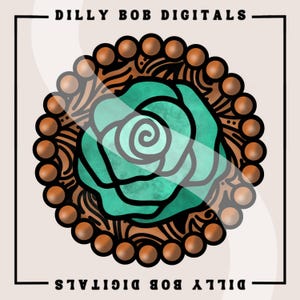 Copper Rose Concho PNG: Western Sublimation Design (Digital Download)