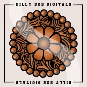 Copper Flower Concho PNG: Western Sublimation Design (Digital Download)