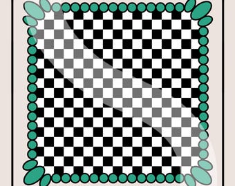 Turquoise Beaded Square Frame PNG Digital Download | Design Elements | Western Sublimation Design | Turquoise Concho | Clip Art | SVG DTF