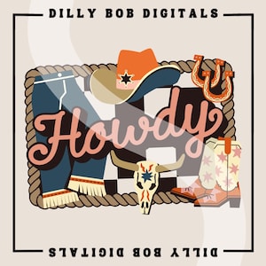 Howdy PNG: Western Sublimation Design (Digital Download)