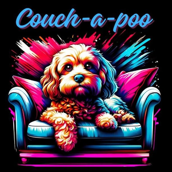 Cavapoo Couch-a-poo T-Shirt - Adorable Dog Lover Tee