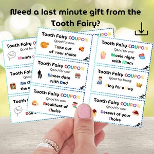 Tooth Fairy Coupons for Boys: Last Minute Gift (Digital Download)