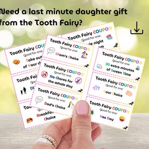 Tooth Fairy Coupons for Girls: Pink Under Pillow Notes (Digital Download)