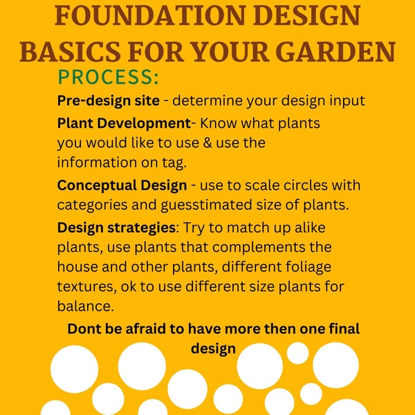 Beginner's garden Guide: Foundation design, garden, pre-design, plant development- Easy Strategies, Garden design planner, Digital Download