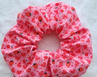 Cherry Berry Heart Scrunchie