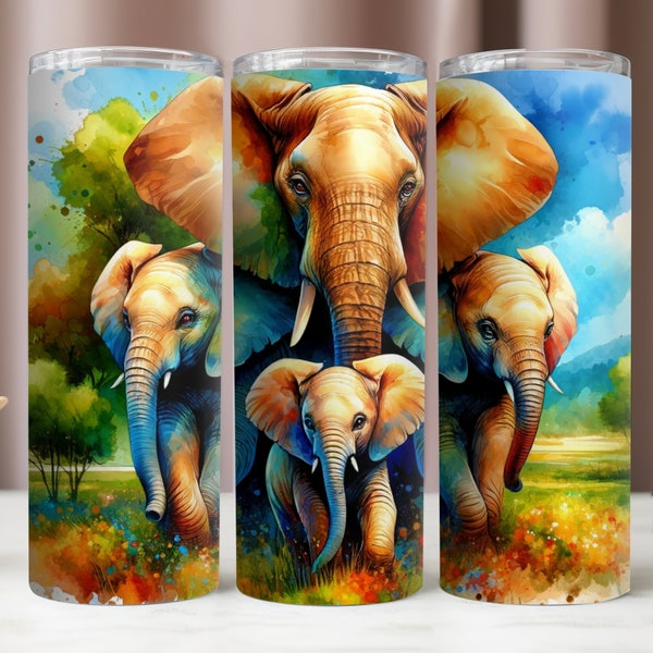 Elephants Tumbler Wrap,Elephants PNG,Tumbler Wrap Sublimation,Tumbler 20oz Design,20oz Skinny Tumbler,Tumbler Wrap Digital,Elephant Family