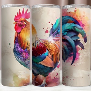 Chicken Tumbler Wrap,Chicken Tumbler 20Oz Wrap,Watercolor Sublimation Design,Instant Digital Download,20Oz Tumbler Mockup,300 DPI PNG Files
