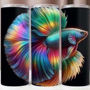 Beautiful Fish Tumbler Wrap,Betta Fish Tumbler 20Oz Digital,Sublimation Design,Fish PNG,Instant Digital Download File,20Oz Tumbler Mockup