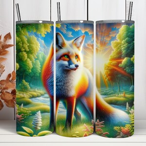 Fox Tumbler Wrap,Fox In The Nature Wrap Tumbler 20Oz,Fox Sublimation Design,Tumbler 20Oz Digital,Instant Download PNG,20Oz Skinny Tumbler