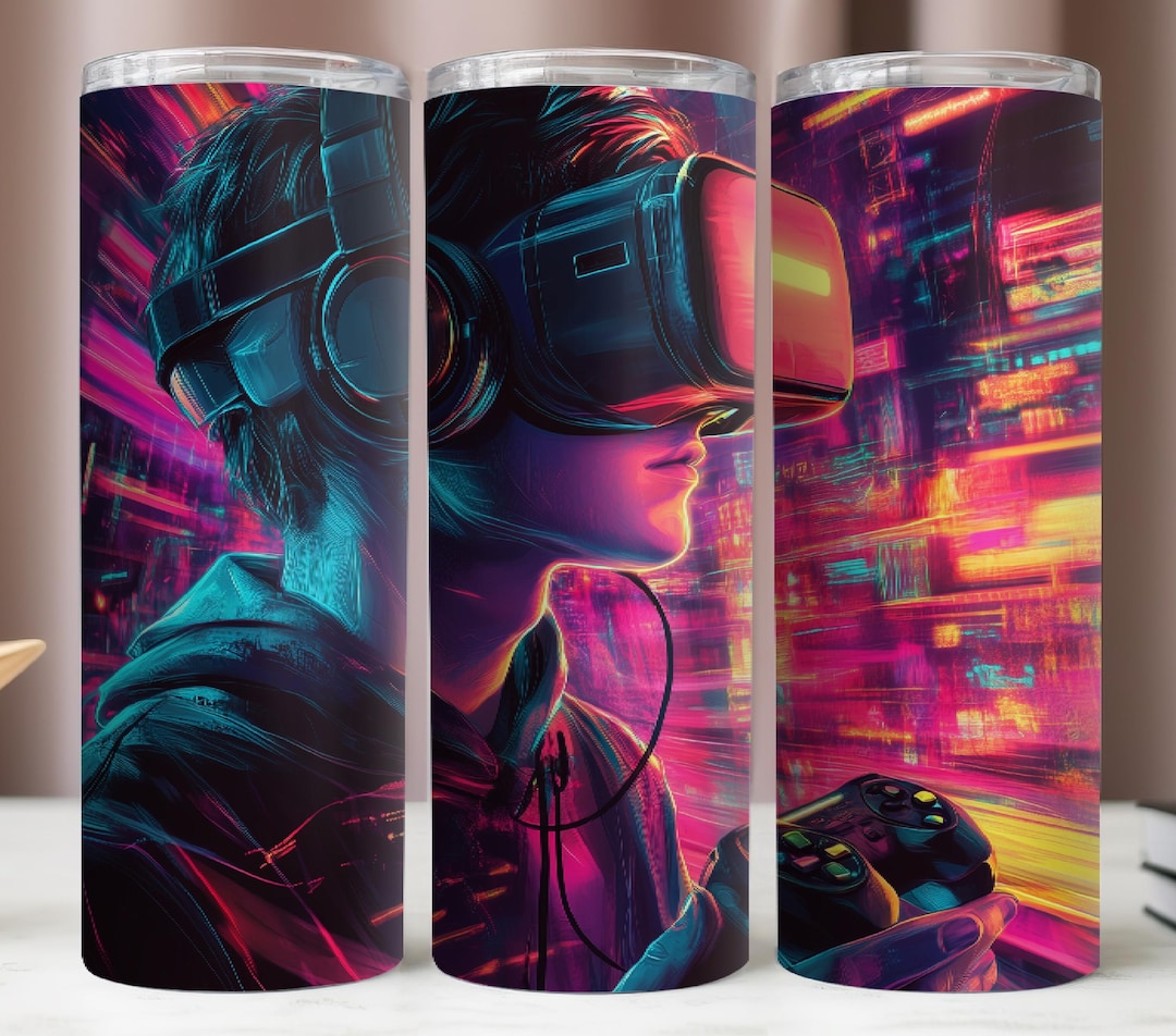 Gamer Tumbler Wrap, VR Gaming Sublimation Design (digital Download) - Etsy