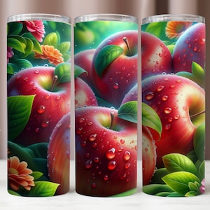 Apfel Wrap, 20 Unzen frische Äpfel, rote Äpfel Sublimation Designs, Sofortiger Download, 300 DPI Digitale Dateien