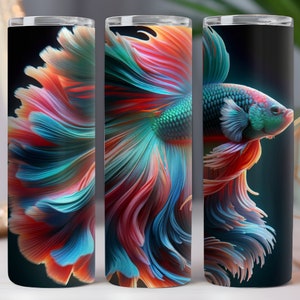 Beautiful Fish Tumbler Wrap,Betta Fish 20Oz Tumbler,Pet Fish PNG Design,Instant Digital Download File,20Oz Skinny Tumbler,Sublimation Design