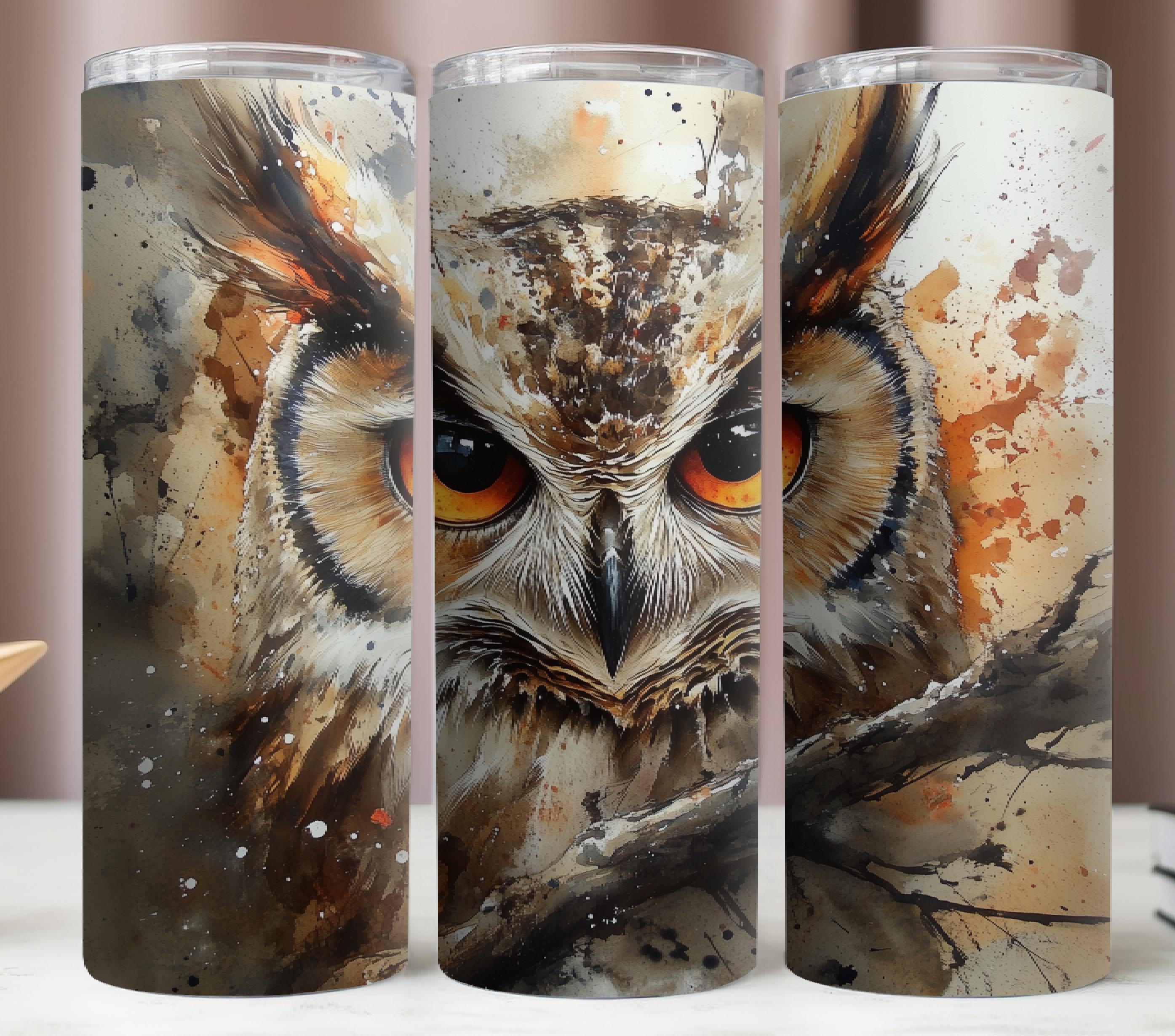 Owl Tumbler Wrap: Sublimation Design for 20oz Tumbler (Digital Download, PNG, 300 DPI)