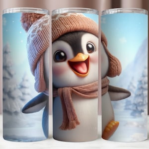 Tumbler Wrap Cute Penguin,Cute Baby Penguin Tumbler Wrap 20Oz,Tumbler 20Oz Sublimation Design,20Oz Skinny Tumbler,Instant Digital Download