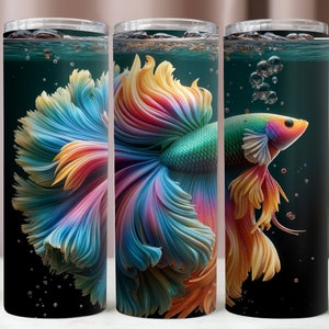 Betta Fish Tumbler Wrap,Colorful Fish Tumbler PNG,Sublimation Design,Aquarium Fish PNG,Pet Fish File,300 DPI Instant Digital Download