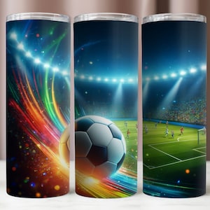 Fußball Tumbler Wrap, Fußball und Stadion PNG-Datei, Tumbler Wrap 20Oz, Sublimationsdesign, sofortiger digitaler Download PNG, 20Oz Tumbler Mockup