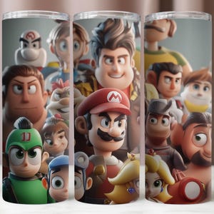Cartoons Tumbler Wrap, Animation PNG-Datei, Tumbler Wrap für Kinder, Sublimationsdesign, Tumbler 20Oz Digital, sofortiger Download PNG, Tumbler PNG 20Oz