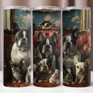 Tumbler Wrap Hunde, Französische Bulldogge PNG, Hundefamilie Sublimationsdesigns, 20 Unzen Skinny Tumbler, Tumbler Wrap Designs, Tumbler Hundeliebhaber PNG, Hunde PNG