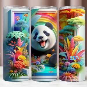 Panda Tumbler Wrap,Panda Modern Art PNG,Sublimation Designs,Tumbler 20oz Digital,Instant Download,Tumbler PNG Wrap,20oz Skinny Tumbler