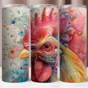 Tumbler Wrap Chicken,Chicken Face Tumbler 20Oz PNG,Watercolor PNG Design,Sublimation Design,20Oz Skinny Tumbler,Instant Digital Download PNG