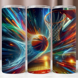 Emballage de gobelet de basket-ball, emballage de gobelet de basket-ball 20 oz, conception graphique de sport PNG, dessins de sublimation PNG, emballage de gobelet téléchargement instantané numérique
