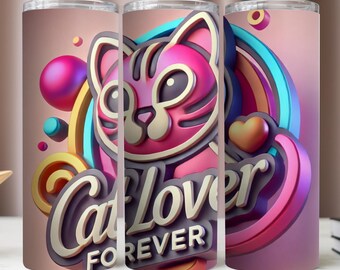 Cat Logo Tumbler Wrap: Sublimation Design (Digital Download)