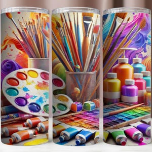 Desenho Art Tumbler Wrap, Pintura Tumbler 20Oz PNG, Arquivo Art PNG, Design de Sublimação Colorido, Tumbler Skinny 20Oz, Download Instantâneo Digital PNG
