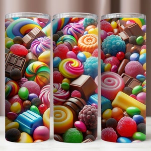 Candy Tumbler Wrap,20oz Skinny Tumbler Colorful PNG Designs,Tumbler Wrap Digital,Sublimation Designs,Candies PNG Wrap Instant Download