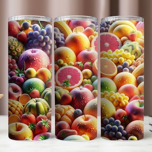 Tumbler Wrap di frutta fresca, frutta avvolgente PNG, Tumbler Wrap Sublimazione, Tumbler 20oz Design, Tumbler Skinny 20oz, Tumbler Wrap Digitale, Tumbler PNG