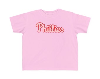 T-shirt con cuori per bambini dei Philadelphia Phillies, maglietta da baseball della maglietta Philly