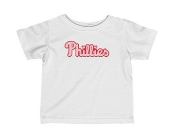 T-shirt coeurs de bébé des Phillies de Philadelphie, cadeau de baseball pour bébé, chemise Philly