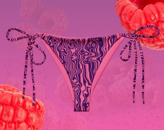 Slip bikini con stringhe Raspberry Fizz, bikini da spiaggia sexy, vestiti y2k, estate calda per ragazze,