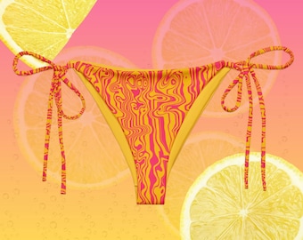 Slip bikini con stringhe Pink Lemonade, bikini da spiaggia sexy, estate calda per ragazze, vestiti y2k