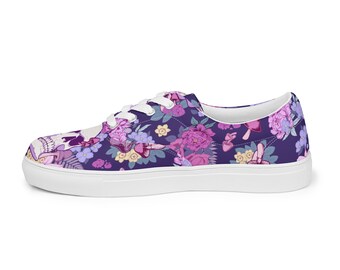 April Eclipse women’s lace-up canvas shoes, skull shoes, cool shoes, pastel goth shoes, rave shoes