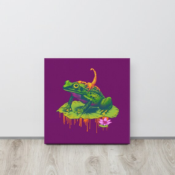 レア/SKOLOCT/CANVAS/ART/2 Scorpion and the Frog Art Print, Canvas Wall Art, Frog Wall Art