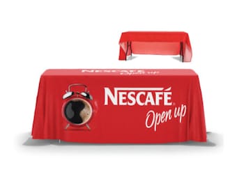 Custom 6 ft Throw Table cover (3 Sided) Open Back - Sublimated