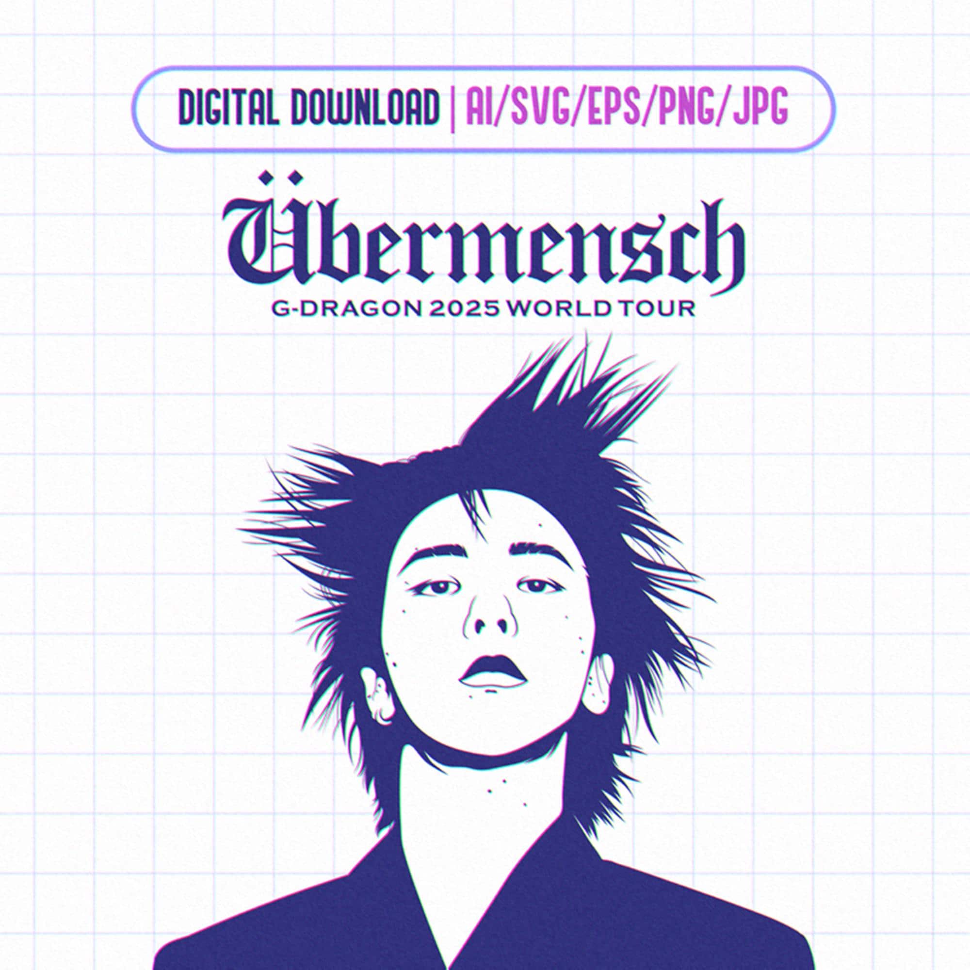 Übermensch G-dragon GD World Tour Ai, Eps, Png, Jpg, Svg Printable
