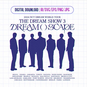 NCT Dream Dreamscape Dream()Scape World Tour Ai, Eps, Png, Jpg, Svg Decalcomania stampabile File vettoriali per Cricut e Silhouette Cameo