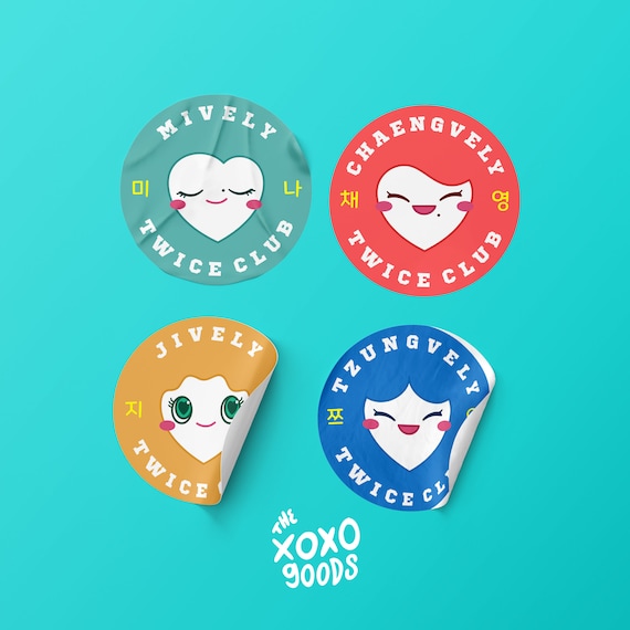 TWICE Lovely Sticker and Button Pin Designs Customizable Designs TWICE Lovely Sticker and Button Pin Designs Customizable Designs