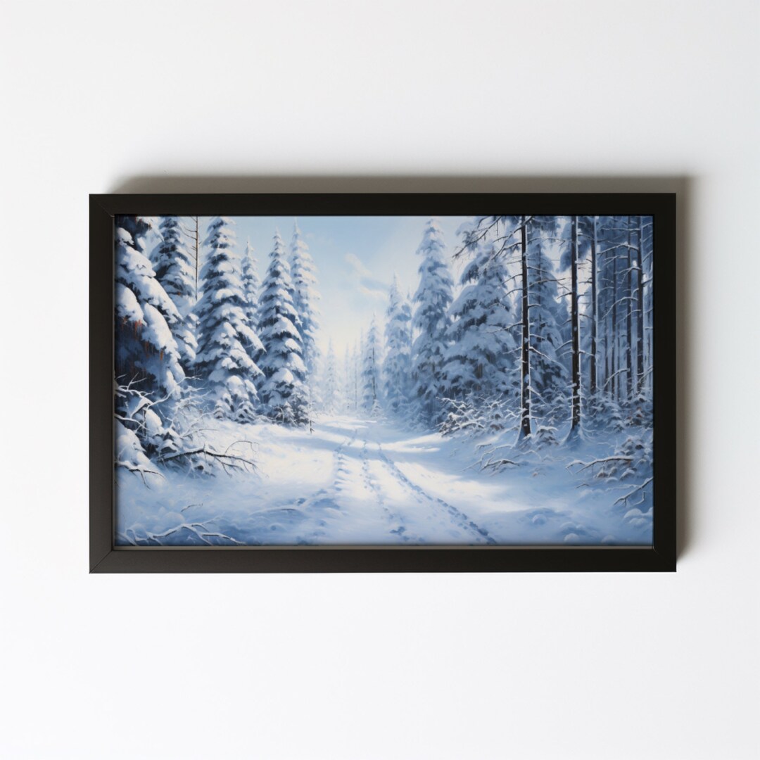 Snow Covered Forest | Frame TV Art | Screensaver - Etsy