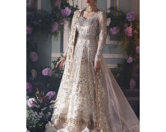 Pakistanische indische Hochzeitskleider Stickerei Kleidung lange Maxi Gehrock Sammlung Eid Anzug Salwar Kameez Custom genähte nikkah UK USA