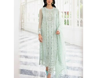 Pakistani Wedding Dresses Indian Dress Guest Clothes Ladies Embroidery Collection Mint Green Eid Style Salwar Kameez Suit Custom Stitched