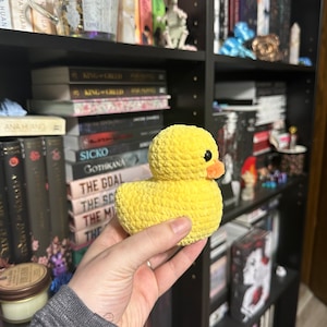 Crochet duck: amigurumi bubbles the rubber duckie with multiple color options, stuffed plushie, shimmer options available