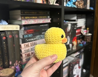 Crochet duck: amigurumi bubbles the rubber duckie with multiple color options, stuffed plushie, shimmer options available