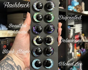 Safety Eyes: Hand painted eyes for amigurumi, crochet plushies, stuffed animal eyes for crafts, sinker recessed kawaii eyes