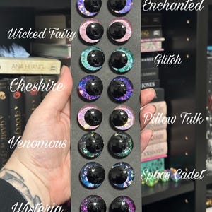 Safety Eyes: Hand painted eyes for amigurumi, crochet plushies, stuffed animal eyes for crafts, sinker recessed kawaii eyes