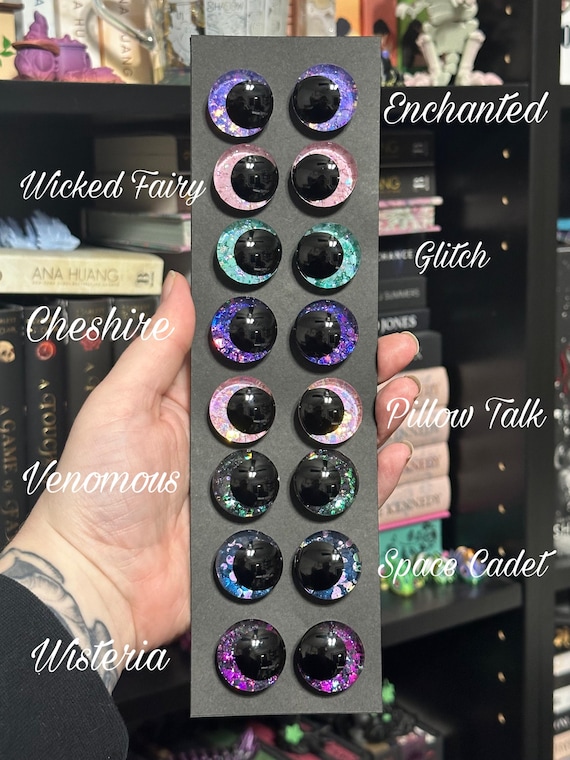 Safety Eyes: Hand painted eyes for amigurumi, crochet plushies, stuffed animal eyes for crafts, sinker recessed kawaii eyes