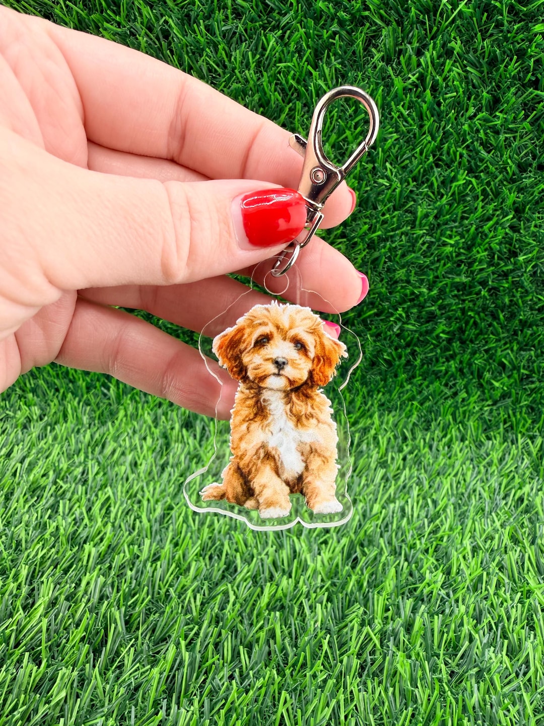 Cavapoo Dog Keychain - Etsy